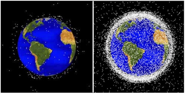 Space debris in 1968 vs 2018 Space debris in 1968 vs 2018